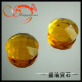 Golden Yellow Faceted Craft Crystal Glass Gemstone Round shape